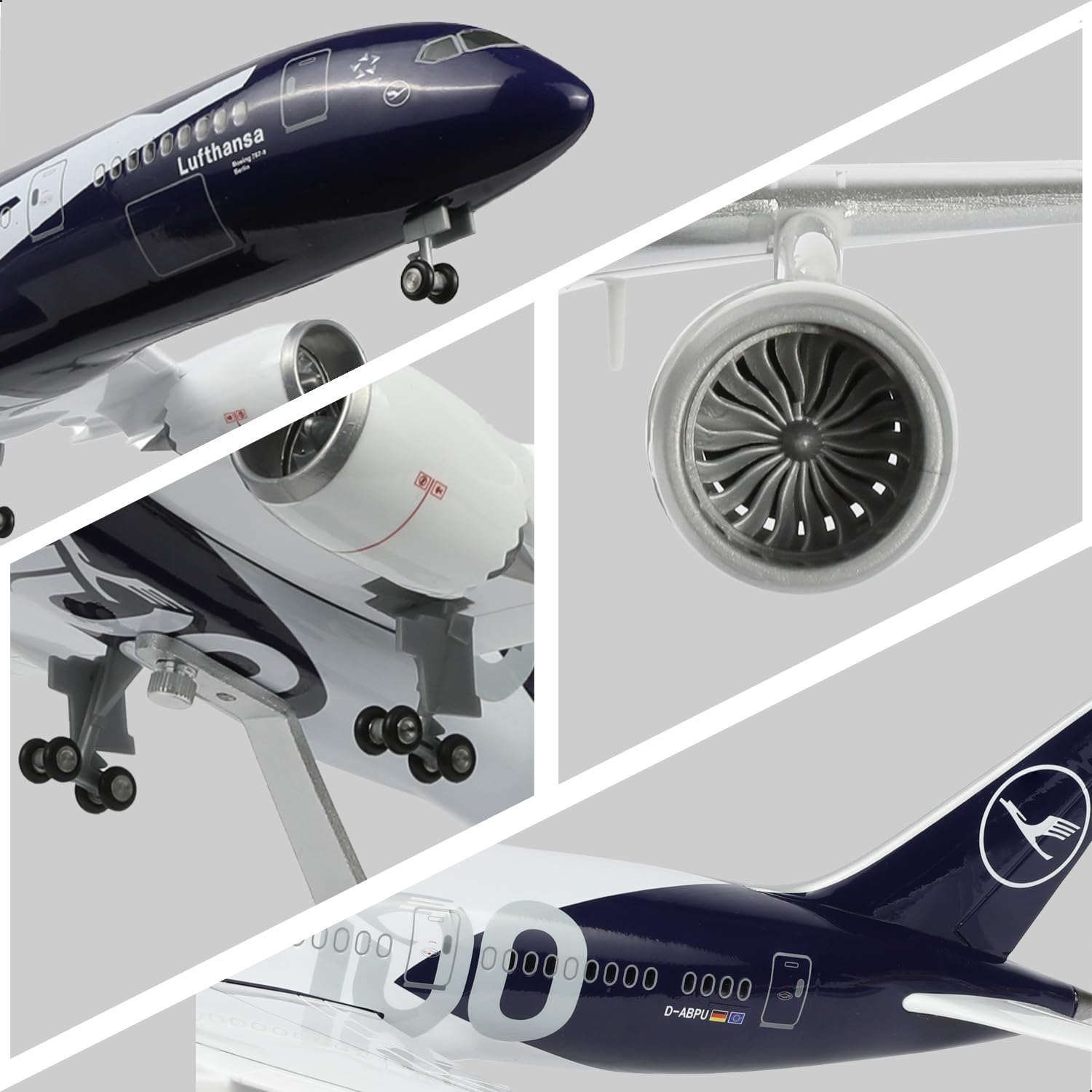 Model samolotu 1/130 duży 787 (długość 47 cm), kompatybilny z 100. stylem, model samolotu z żywicy, ze stojakiem, dla dorosłych lub kolekcjonerów artykułów lotniczych