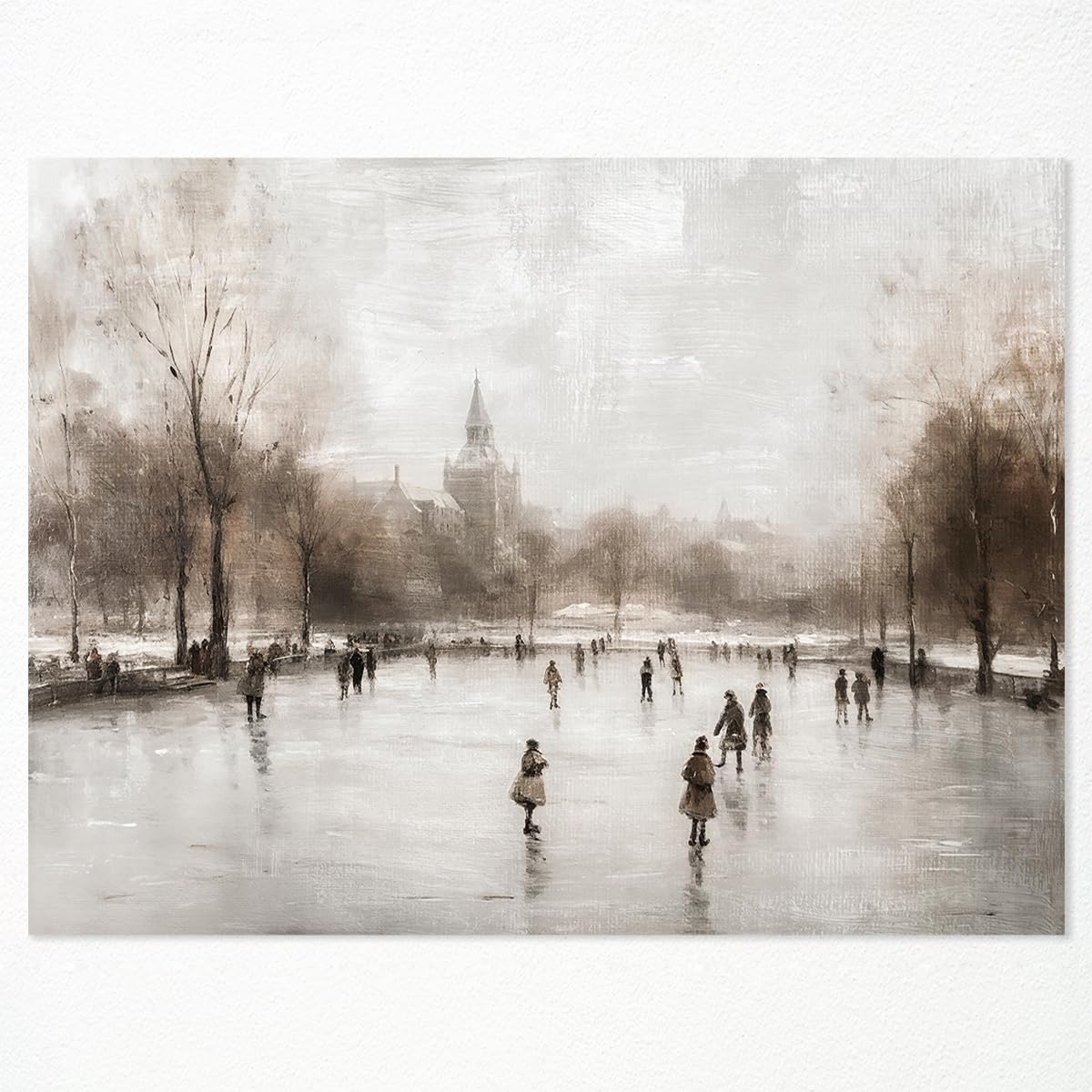 Rustic Winter Wall Art, Ice Skating Rink on Moody Winter Day Poster, Country Farmhouse Chritmas Wall Art, Muted Neutral Xmas Holiday Wall Decor for Living Room Bedroom 16x24in Unframed Rustic Winter Wall Art, Ice Skating Rink on Moody Winter Day Poster, Country Farmhouse Chritmas Wall Art, Muted Neutral Xmas Holiday Wall Decor for Living Room Bedroom 16x24in Unframed