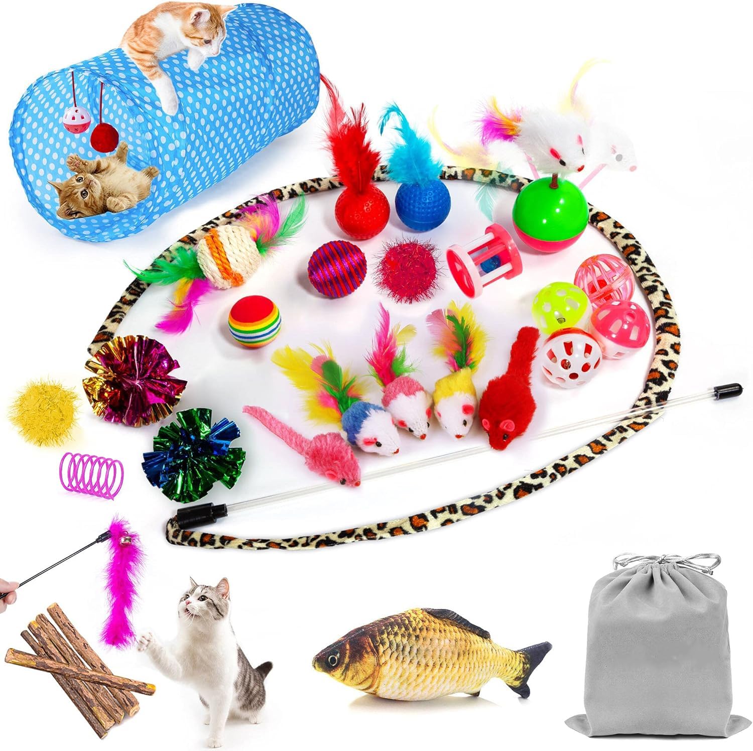 AILUKI 35 PCS Cat Toys Assortment