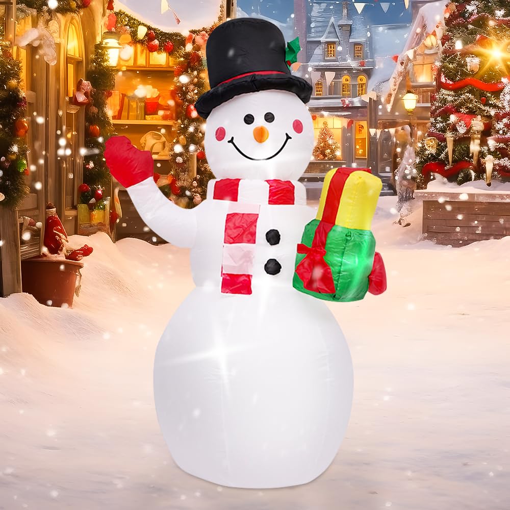 Muñeco de nieve (180 cm, con luz LED, decoración para jardín, césped, fiesta de vacaciones, color negro