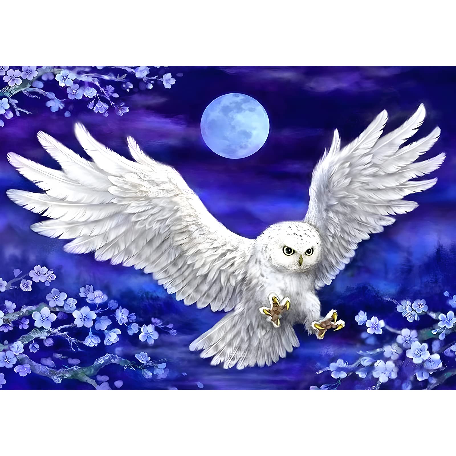 AIRDEA Snowy Owl Full Drill Diamond Art Kits Adults, 5D DIY Diamond Painting Kit