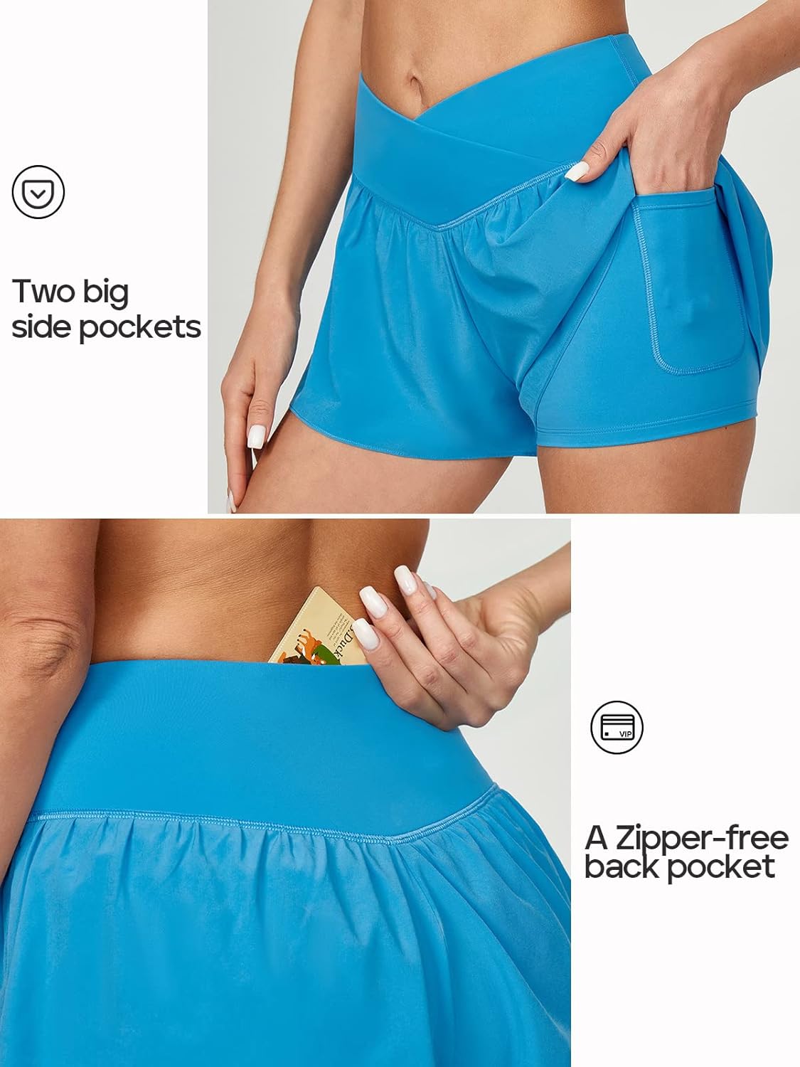 Ewedoos Athletic Shorts for Women Flowy Running Shorts for Women High Waisted Butterfly Preppy Clothes Skorts for Woman - Image 3