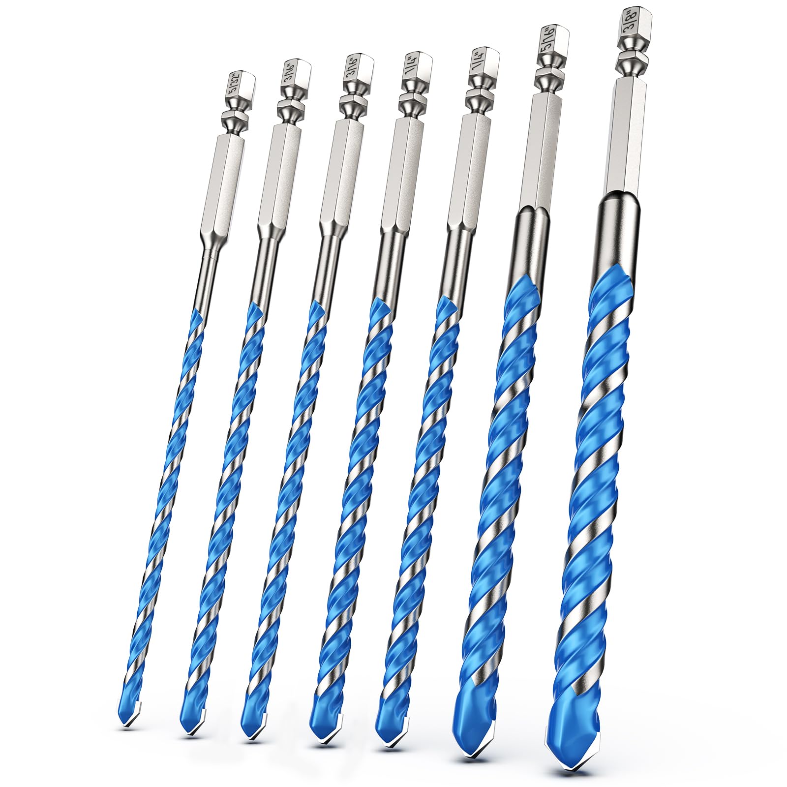 WildShark Masonry Drill Bit Set - 5/32"-3/8" -1