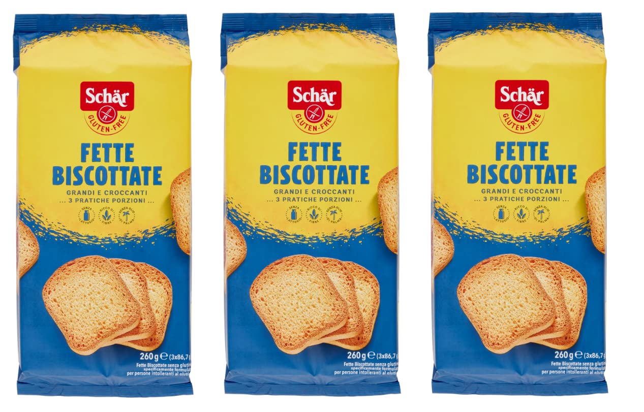Zeus Party Fette Biscottate Schar Senza Glutine Senza Latosio per Persone Intolleranti Confezioni da 210g (6)