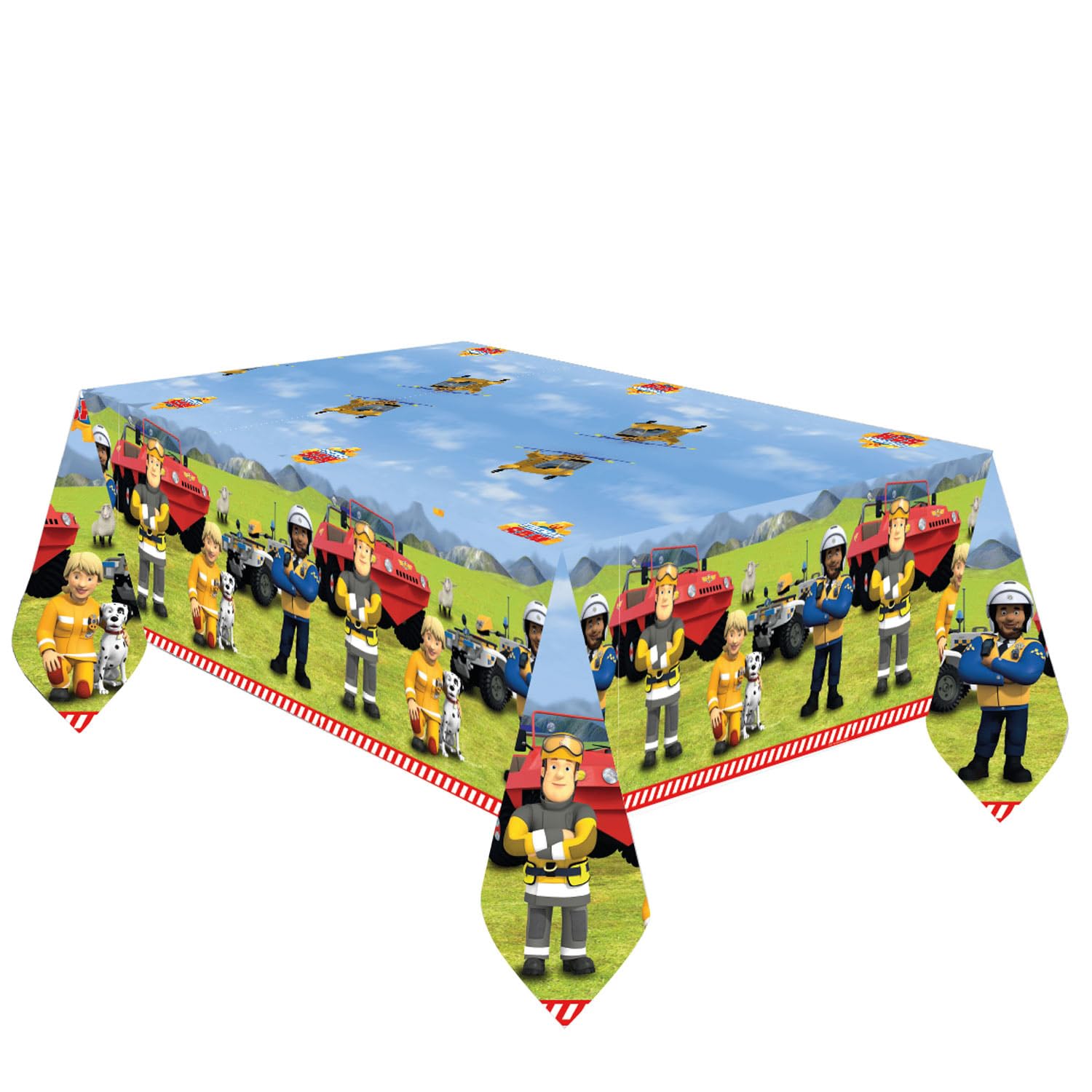 amscan 9912961 - Fireman Sam Kids Birthday Party Paper Table Cover - 1.2m x 1.8m