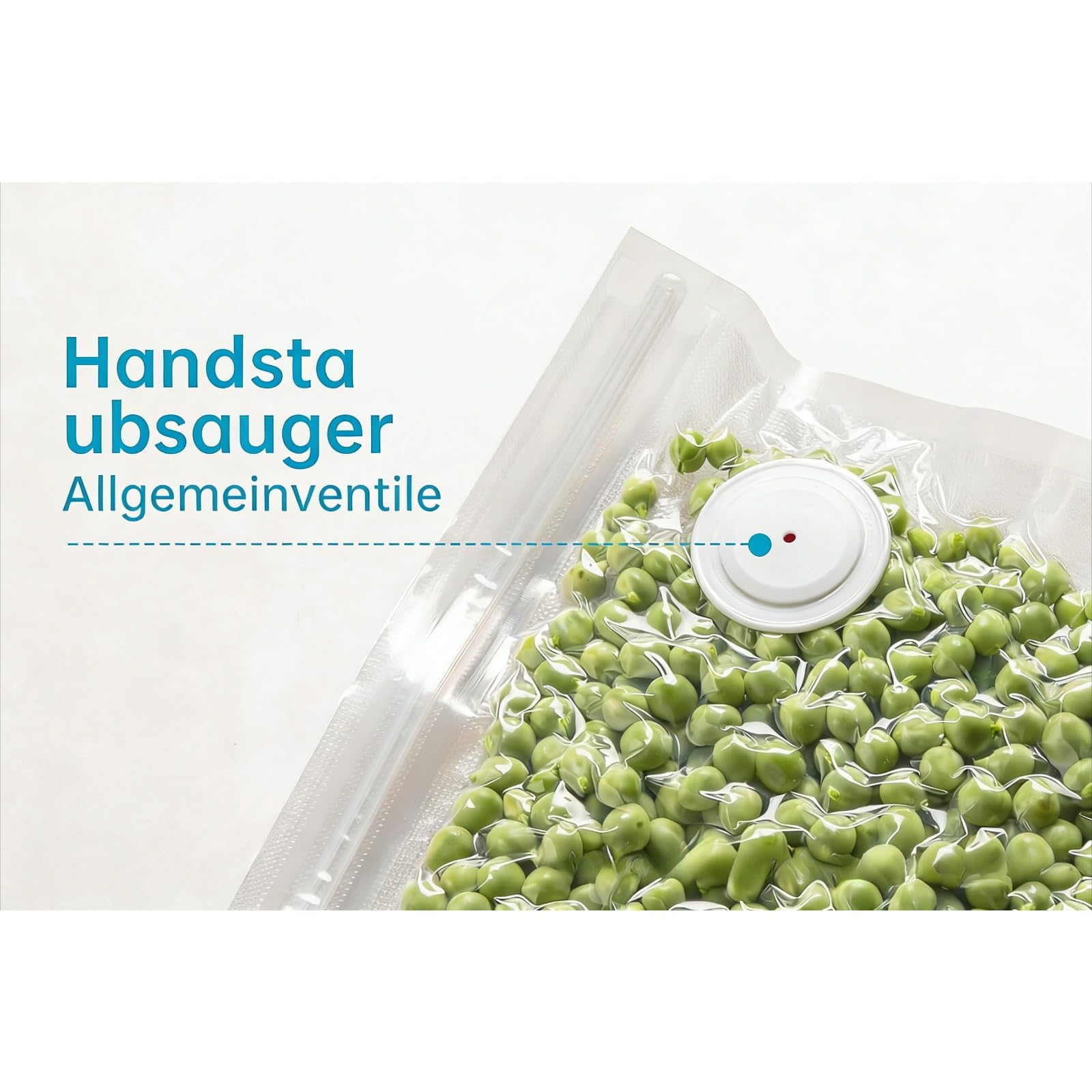 Solite Hand-Vakuumiergerät - Kabellos mit starker Saugleistung & langer Akkulaufzeit - Inklusive Ersatzbeutel - Für frische Lebensmittel & Vakuumieren zu Hause (Weiß)