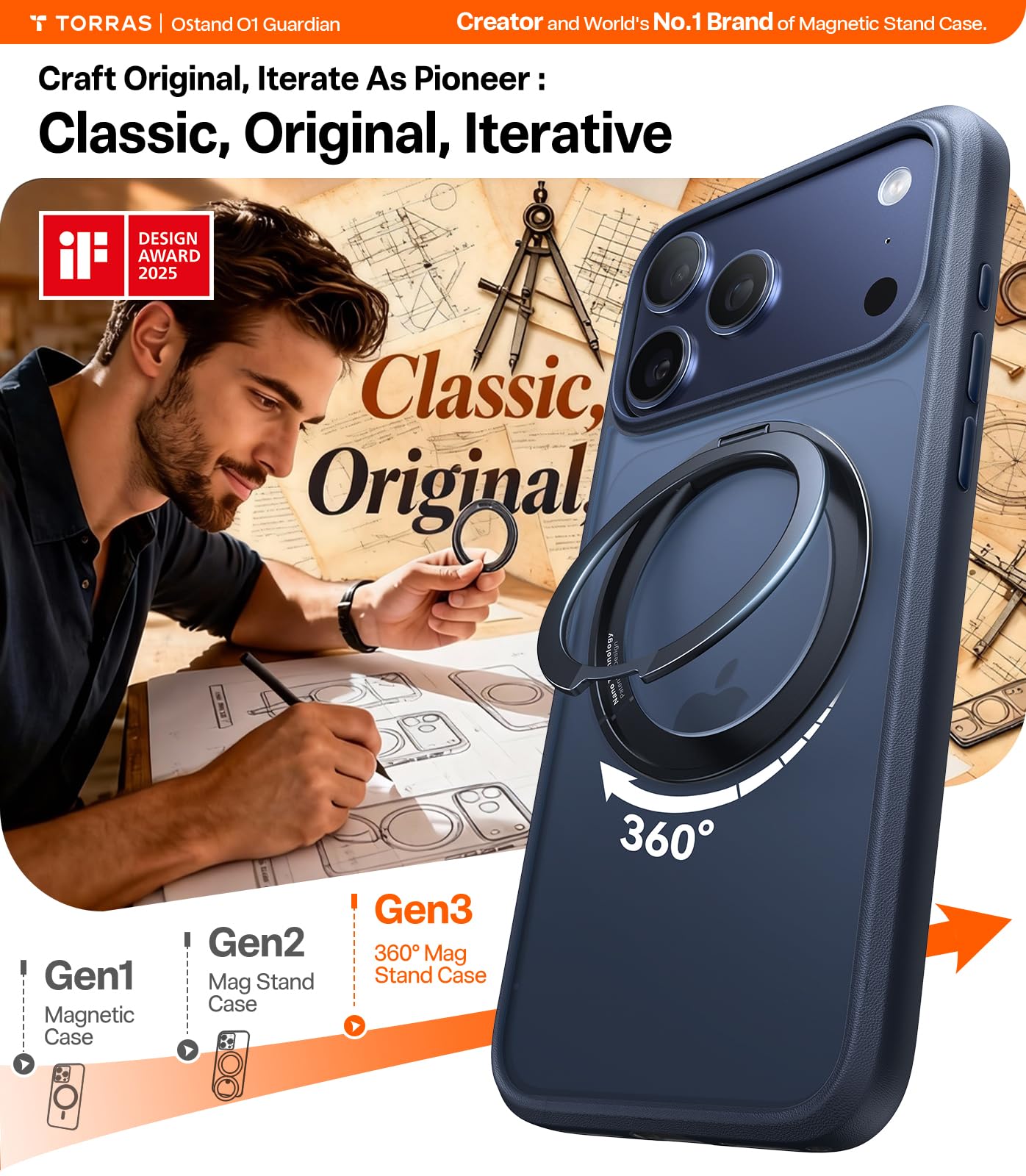 Amazon.com: TORRAS Upgraded 360 Magnetic Stand for iPhone 17 Pro