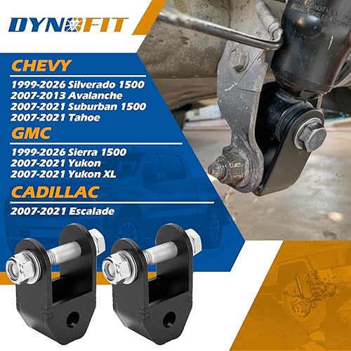 Miniatura 5 de Dynofit Extensiones de choque trasero mejoradas de 2-4 pulgadas para Chevy Silverado 1500 y GMC Sierra 1500 1999-2026, acero recubierto de polvo
