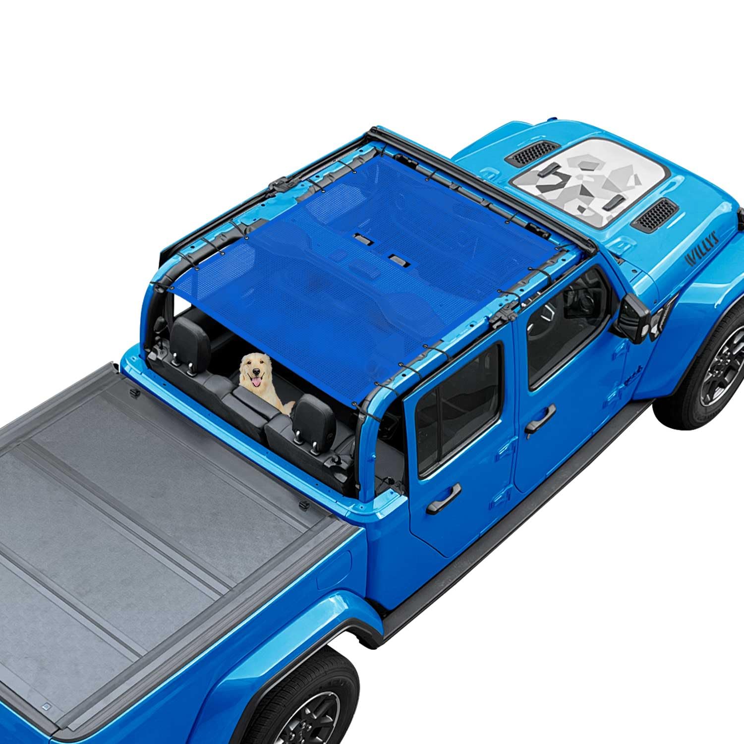 JT Sun Shade Top Compatible with Jeep Gladiator Sunshade, Blue