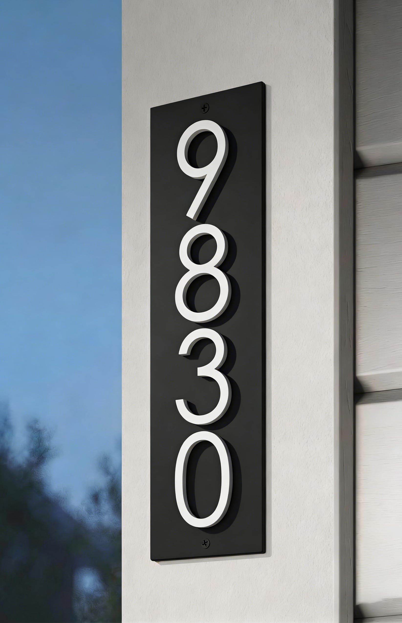 Custom Address Plaque- 3D Acrylic Large House Numbers Sign for Outside, 5mm Thick Modern Address Plaque with Raised Numbers- Personalized Address Sign in Vertical and Horizontal, Waterproof Matte Finish Door Number Sign for Outdoor Home Use - 3