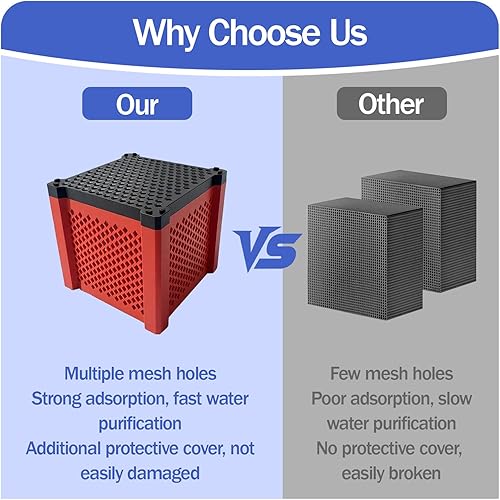 2 PCS 2025 New Pure Cube Water Trough Filter 2.0, Eco-Aquarium with Honeycomb Charcoal, Super Strong Filtration Activated Carbon Filter Media for Fish Tanks, Horse Troughs, Ponds & Livestock Tanks