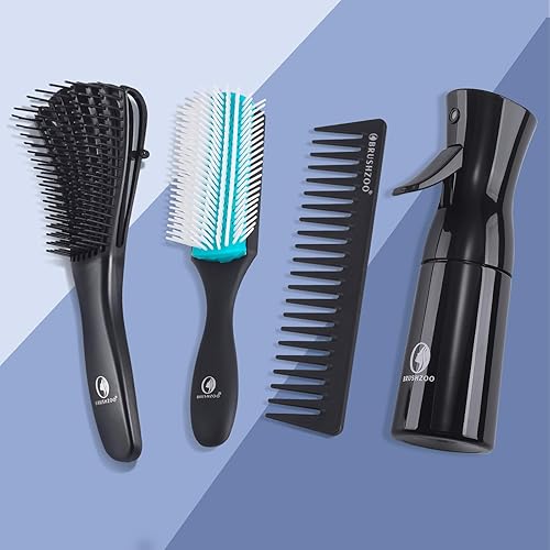 Miniatura 7 de BRUSHZOO - Cepillo desenredante con botella de spray para el cabello, cepillos para el cabello para mujeres, hombres y niños, cepillo de cabello