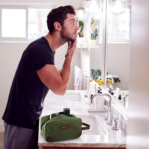 Miniatura 7 de Eccliy Juego de 6 bolsas de aseo para padrinos de boda, bolsa de aseo para hombre, bolsa de aseo de viaje, bolsa de baño, resistente al agua, para