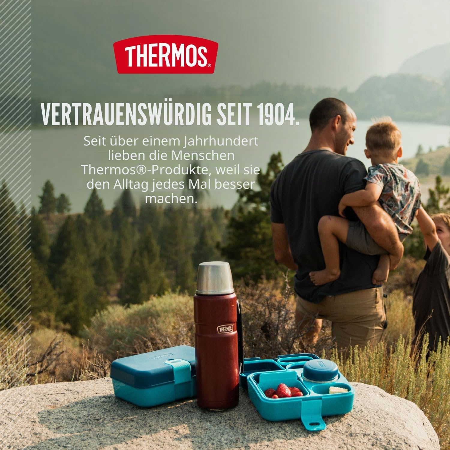 Thermos SK2010 Stainless King, 1,2 l Vakuumisolierte Getränkeflasche, Edelstahl, Midnight Blue