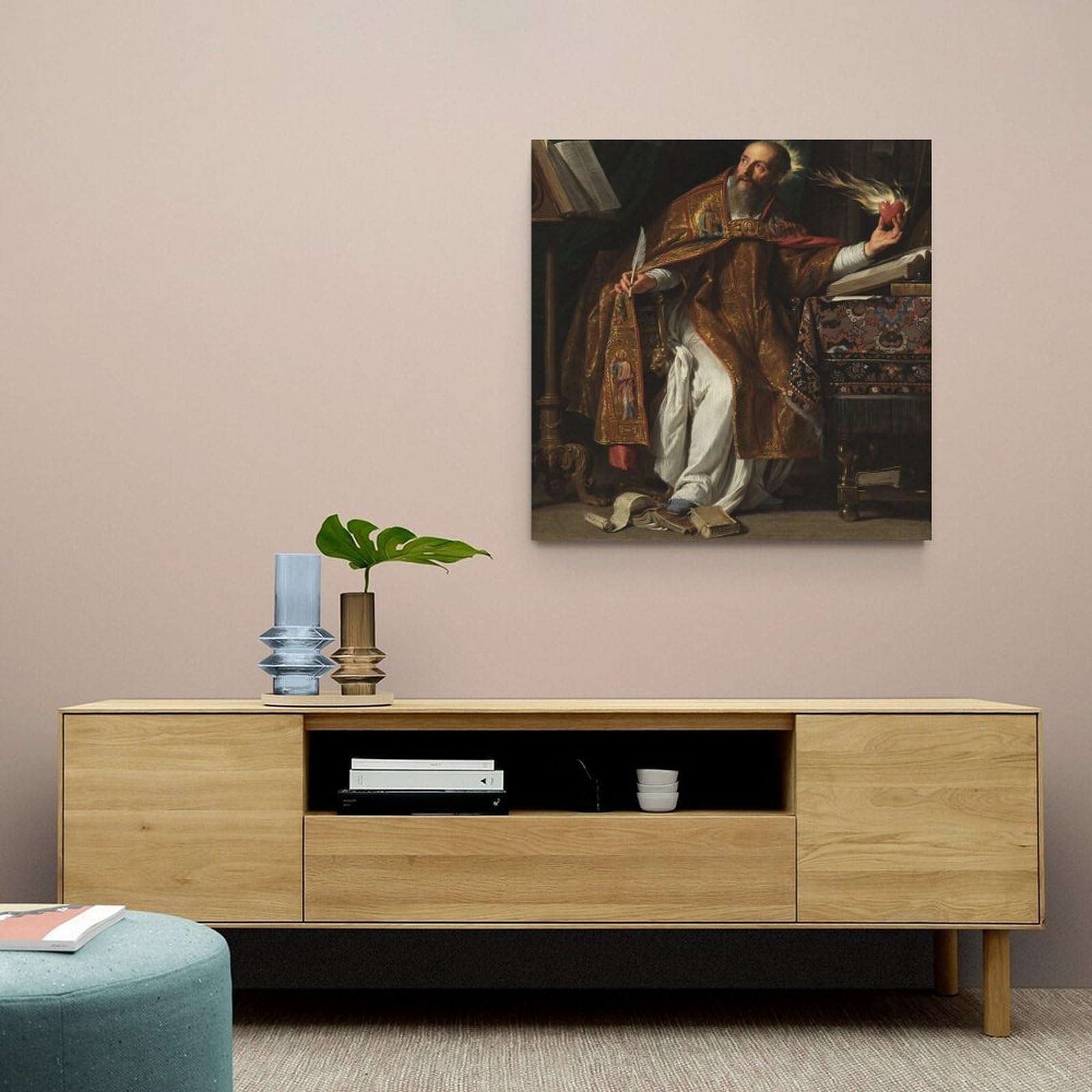 Philippe De Champaigne Saint Augustine Vintage-Kunstposter für klassisches Zuhause, Studio, Büro und Galerie, Wanddekoration, 61 x 61 cm