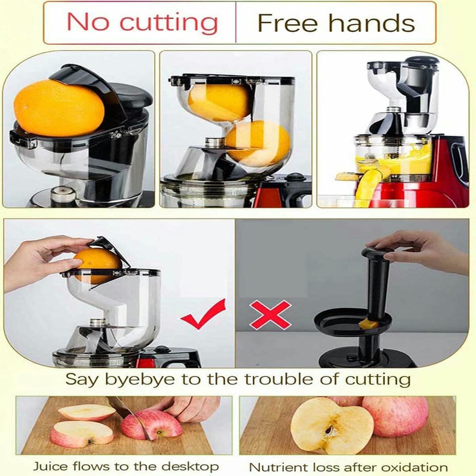 Juice Machine, spremiagrumi multifunzione completamente automatico portatile lento masticante per frutta e verdura
