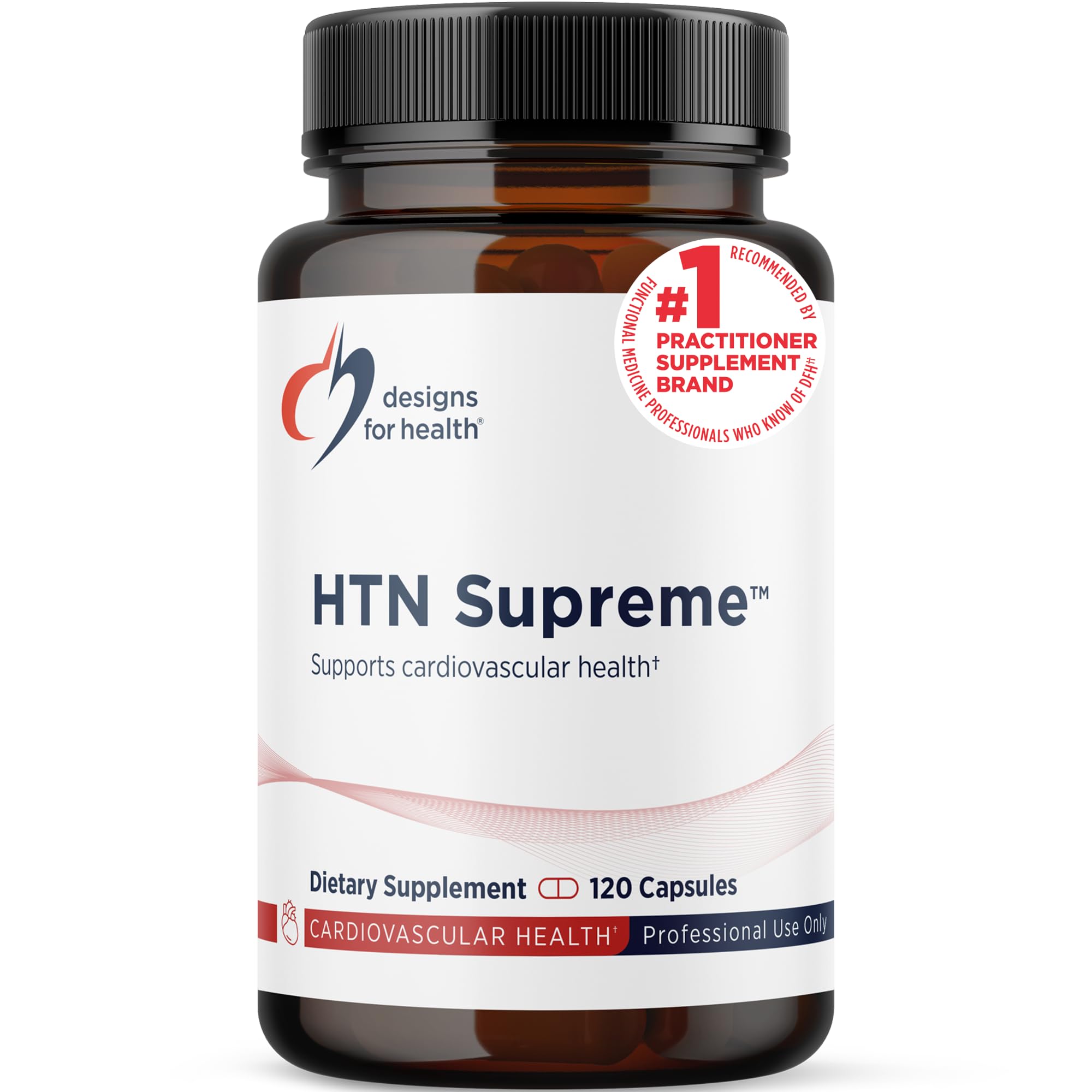 Designs for Health HTN Supreme - Cardiovascular Support with Bonito + Grape Seed Extract Supplement Designed to Help Promote Healthy Blood Pressure (120 Capsules)