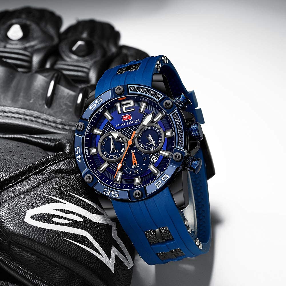 MF MINI FOCUS Relógio masculino, cronógrafo à prova d’água, esportivo, analógico, quartzo, pulseira de silicone azul, relógio de pulso moderno para homens em promoção! Veja a oferta e mais achadinhos de Relógios de pulso 3 Hoje é o melhor dia para comprar MF MINI FOCUS Relógio masculino, cronógrafo à prova d’água, esportivo, analógico, quartzo, pulseira de silicone azul, relógio de pulso moderno para homens com aquele preço maroto! Promoção! Aproveite a oferta! 3
