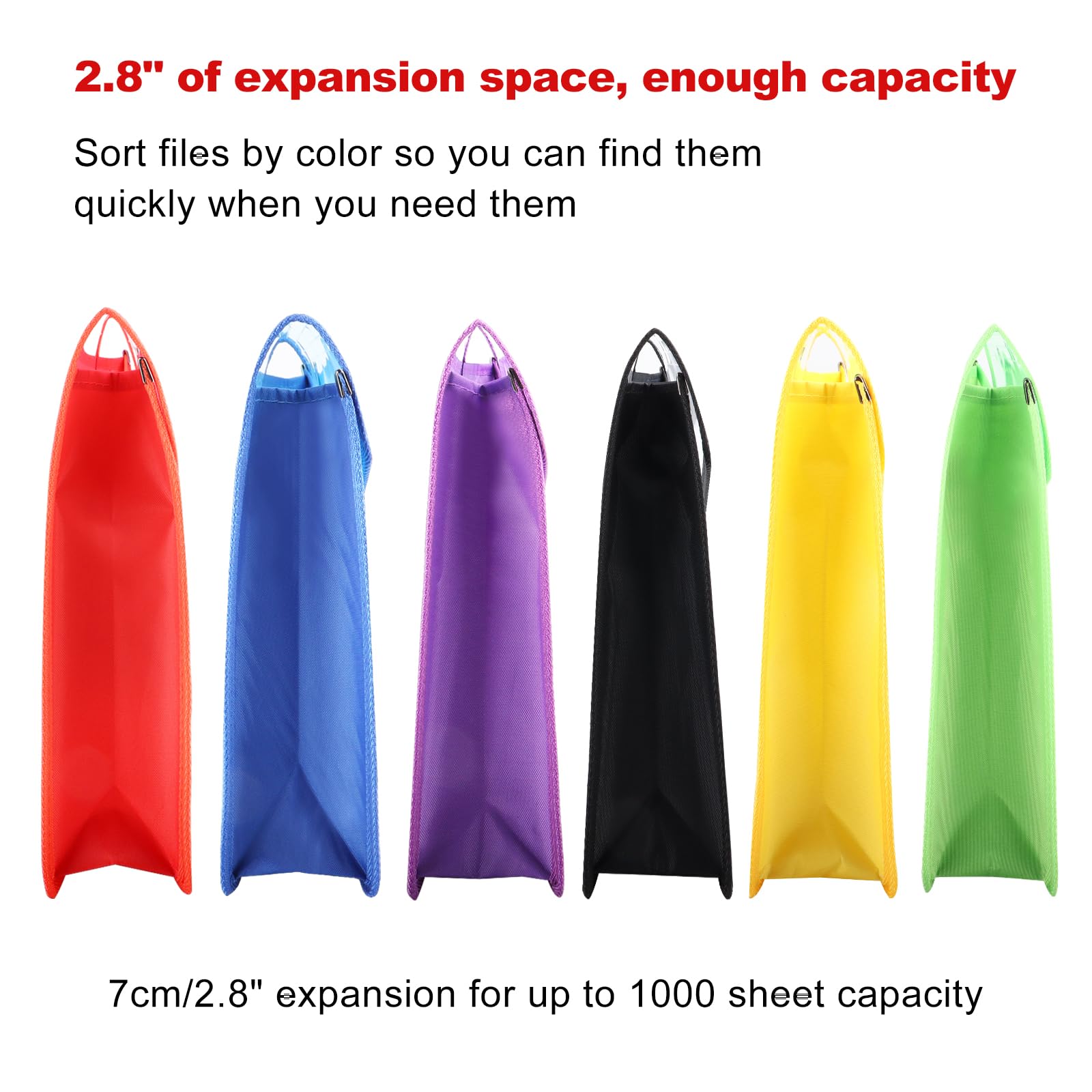 Lot De 12 Pochettes Plastique A4+ - 6 Couleurs, 16 Microns, étanches, Avec Rabat Et étiquettes - Pour Maison, Bureau, école - 8