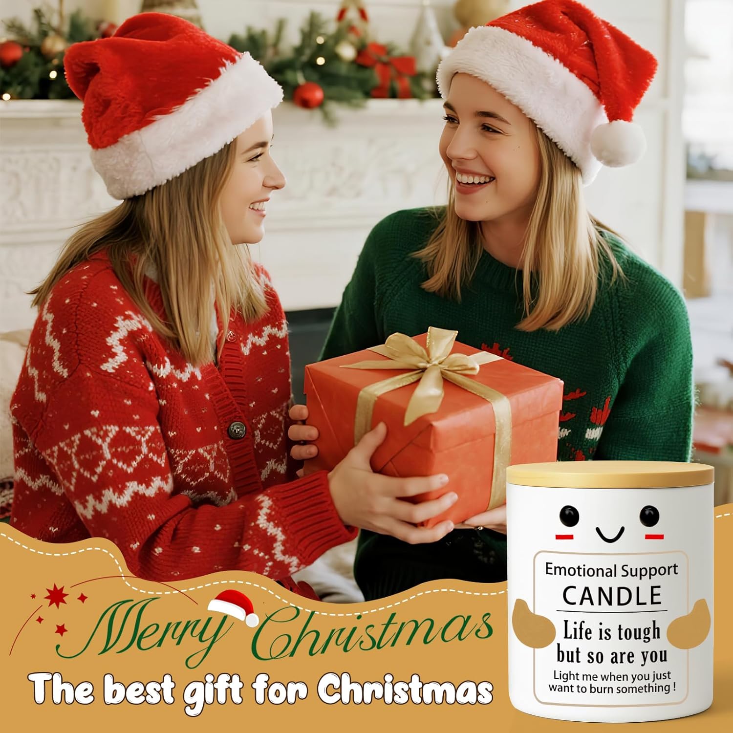 Funny Inspirational Emotional Support Candle Valentines, Positive Affirmation, Stress Relief Gift for Women, Men, Coworker, Friend Motivational Self-Care Cheer Up,New Job,Birthday Candles