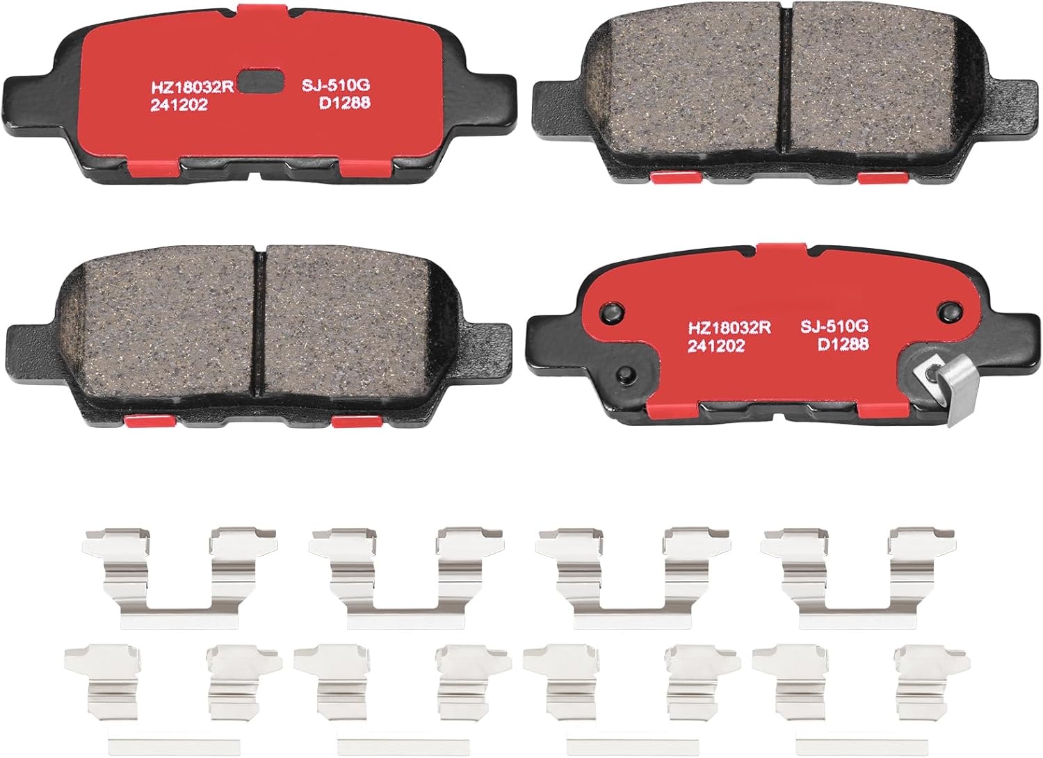 HZ1288H rubber core bond between rubber and steel, Rear Ceramic Brake Pad Set - Compatible with Select Infiniti FX, G, M, Q; Nissan 350Z, 370Z, Altima, Juke, Maxima, Murano, Pathfinder, Quest, Rogue