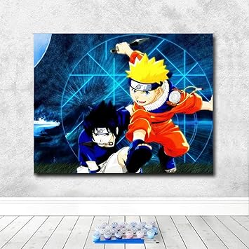 Wlhznbh Malen Nach Zahlen Anime One Piece Ruffy Naruto Uchiha Sasuke Bild Anfanger Farben Nach Zahlen Erwachsene Diy Olgemalde 40 50 Cm A Kein Rahmen Amazon De Spielzeug