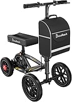 Vista 1 de Patinete de rodilla plegable todo terreno - Andador de rodilla económico para lesiones en los pies, alternativa compacta a las muletas - Negro