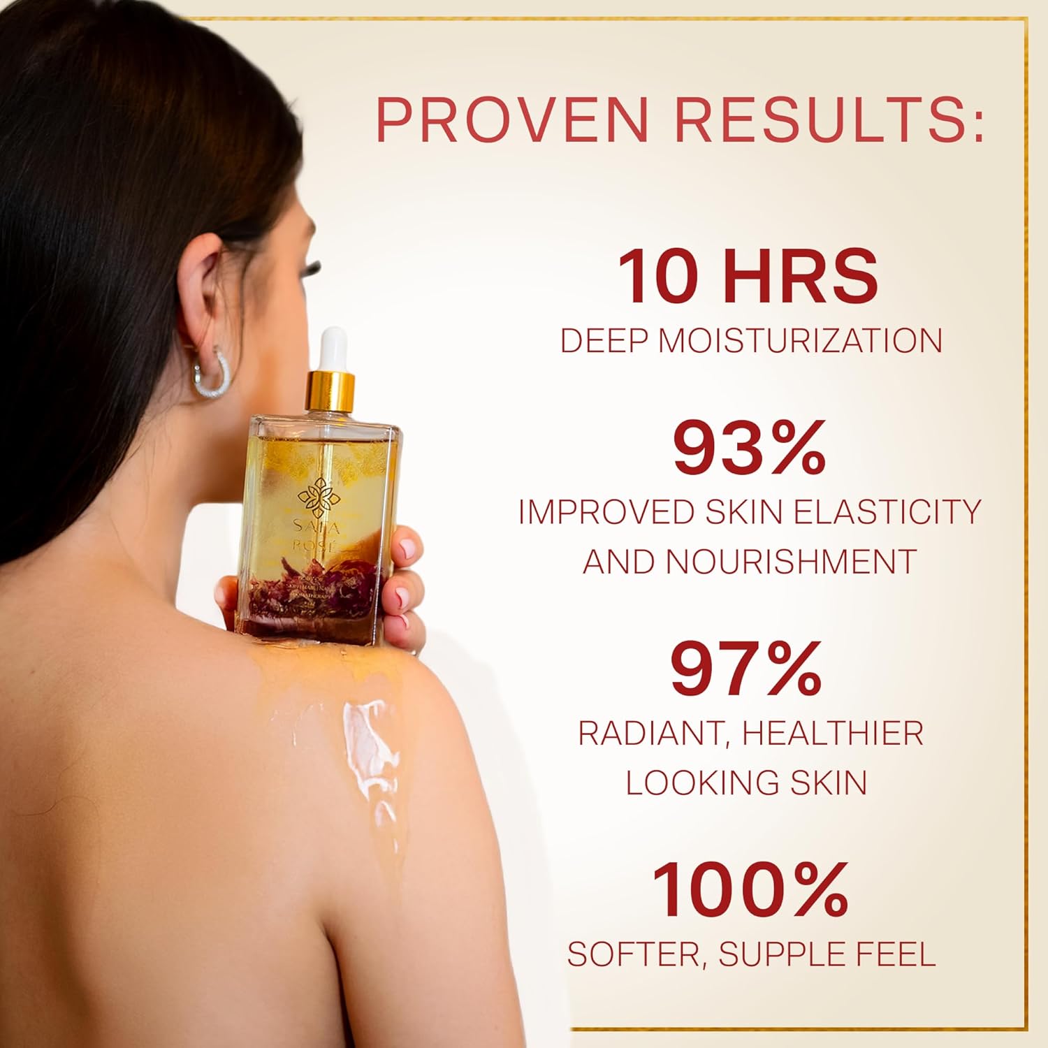 SAFA Rosé Oil - Organic Rose Essential Oil for Face, Body, Hair, Nails & Aromatherapy | After Shower Body Oil | Skin Moisturizer - Natural Scented Perfume for Women - 4 Fl Oz