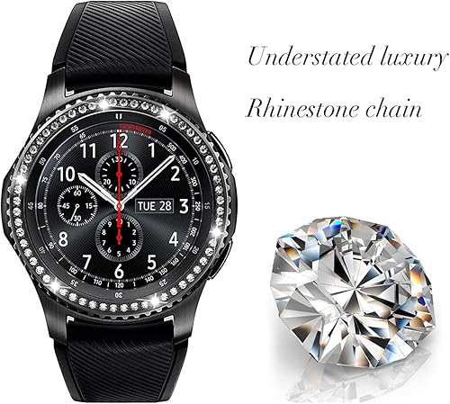 Miniatura 3 de DEALELE Fundas compatibles con Samsung Gear S3 FontierClassicGalaxy Watch 1.811 inGalaxy Watch 4 Classic 1.811 in, diamantes de imitación de acero