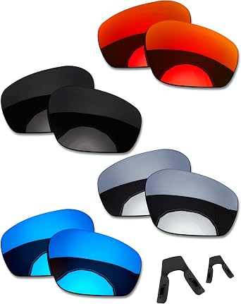 OOWLIT 4 Pairs Replacement Sunglass Lenses & Nose Pads Compatible with Oakley Field Jacket OO9402-64mm Polarized