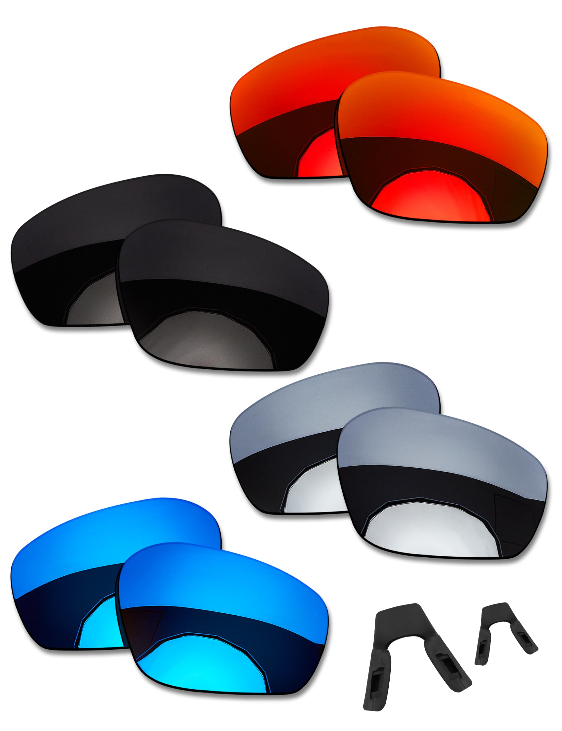 OOWLIT 4 paia di lenti di ricambio per occhiali da sole e naselli compatibili con Oakley Field Jacket OO9402-64 mm polarizzate