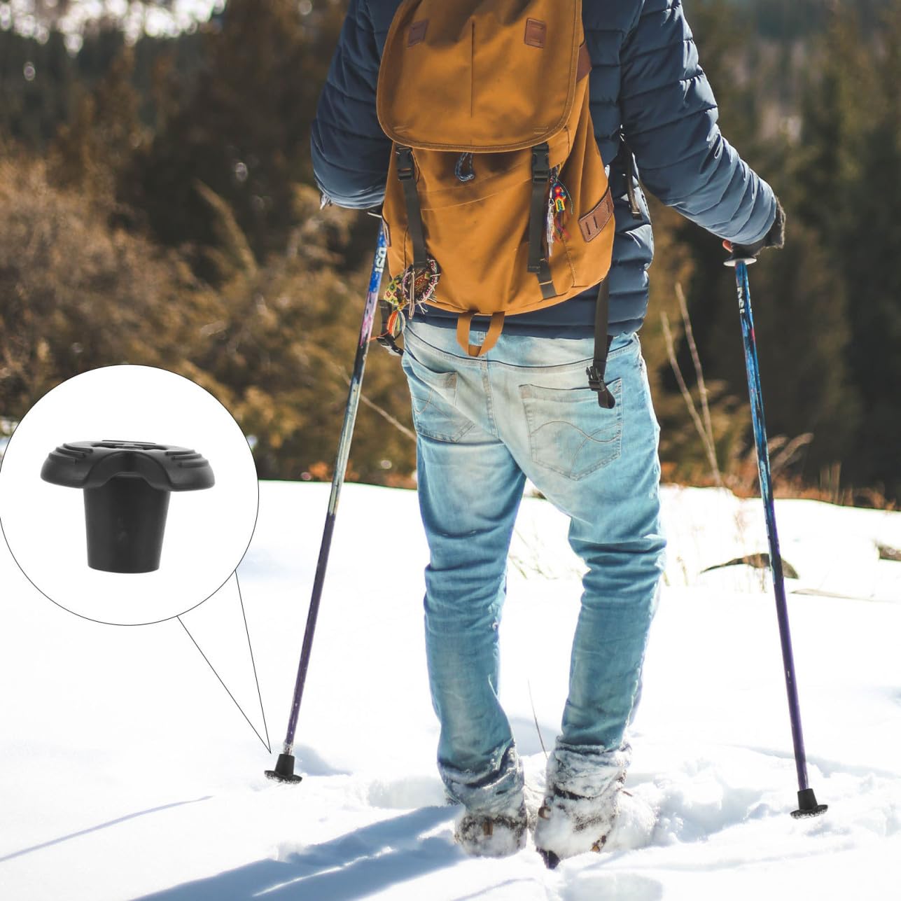 Homoyoyo 8 Punte in Gomma Antiscivolo per Bastoni da Trekking 19Mm – Tappi Terminali di Ricambio per Stampelle Accessori Resistenti e Comfort Antiurto per Escursionismo e Attività Outdoor