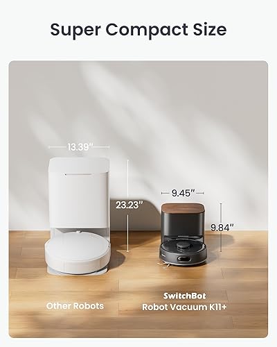 Miniatura 8 de SwitchBot Robot aspiradora y trapeador K11+ con materia, potente succión de 6000 Pa, 90 días de manos libres, autovaciado, mapeo de navegación