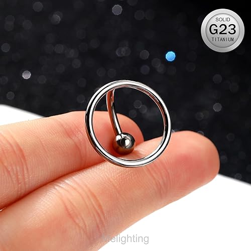 Miniatura 2 de Melighting Piercing para ombligo de titanio para mujer, 14G, con rosca interna, piercing de titanio G23, piercing para el ombligo, barra para el