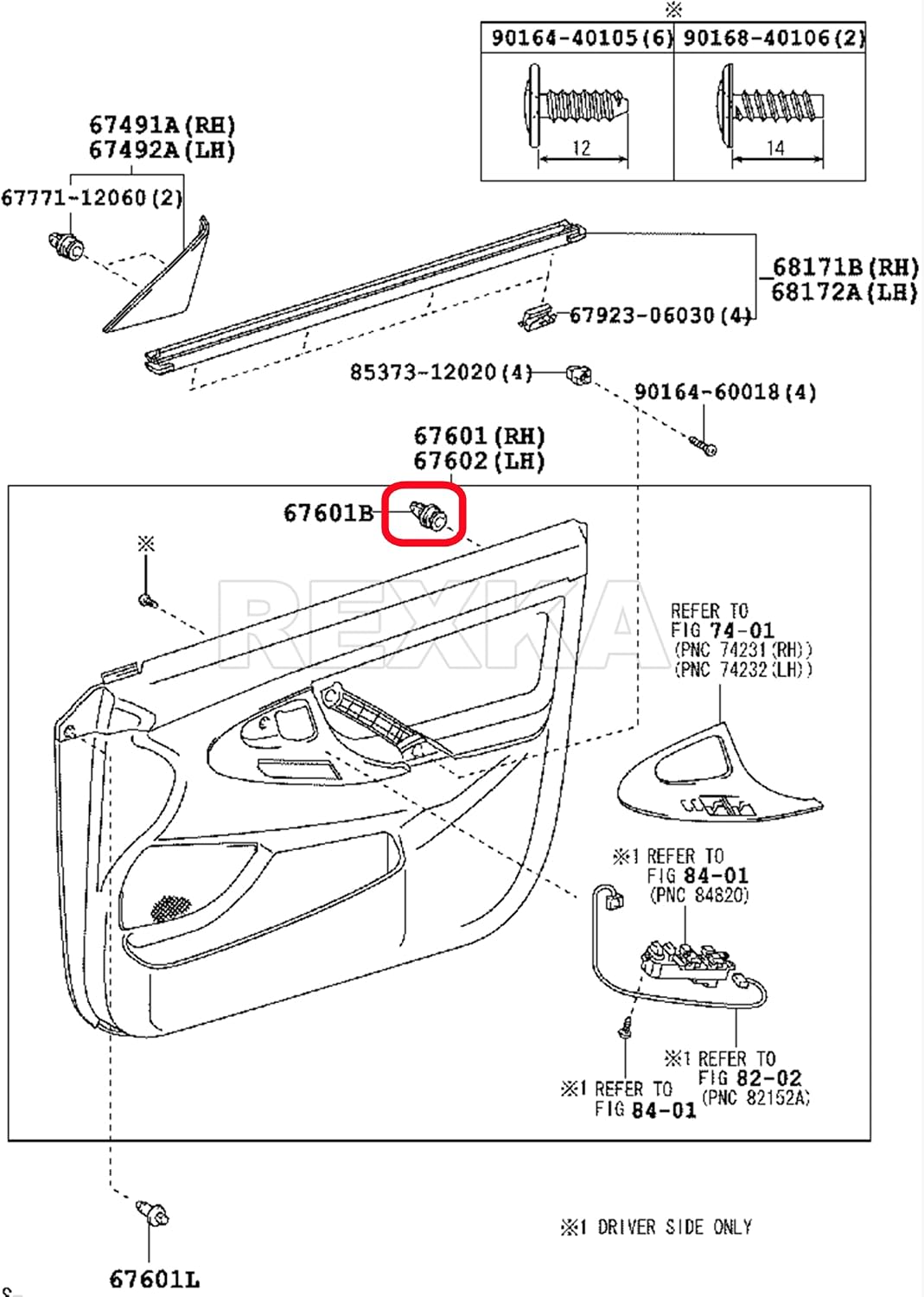 Rexka 30pcs Door Trim Panel Retainers Clips Compatible with Lexus Toyota 90467-A0005 Camry, FJ Cruiser, High Lander, RAV4, 4-Runner ES 350, GX 470, is 250, is 350, is F, LS 460 & LS 600HL
