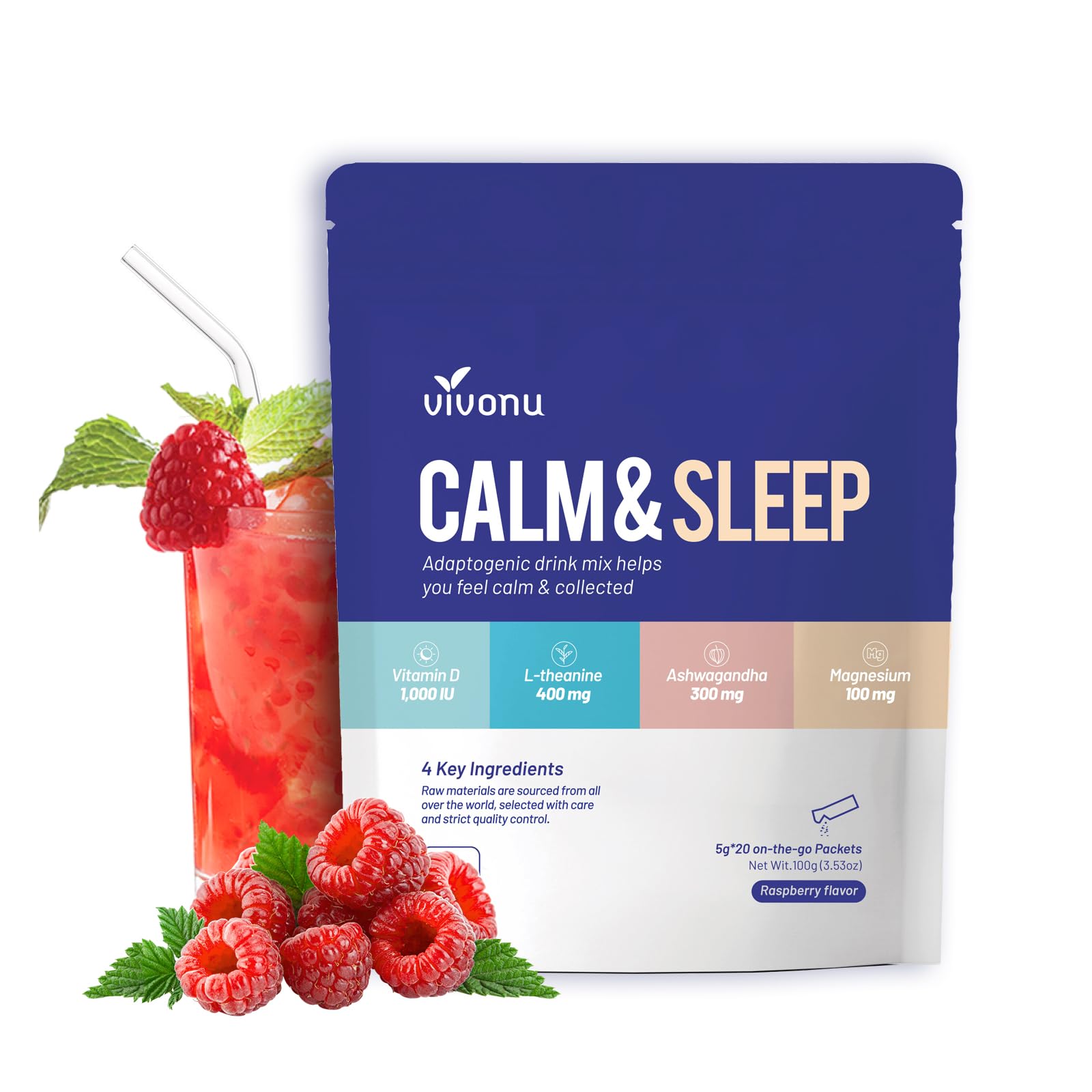 Amazon.com: VivoNu Calm & Sleep Powdered Drink Mix Raspberry L