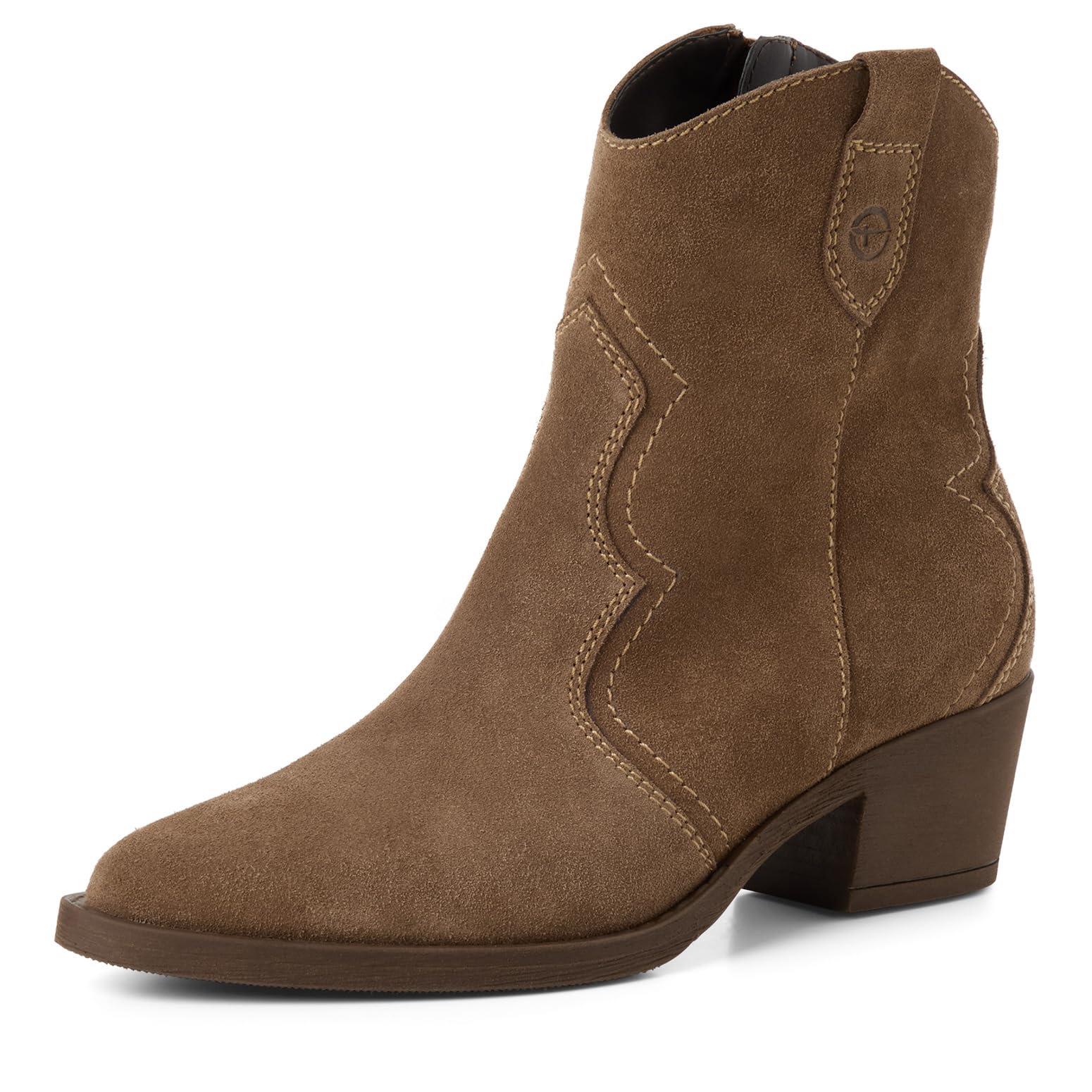 Tamaris Women's Flat Cowboy Boot, brown, 37 EU