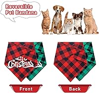 Vista 6 de Malier, 2 paquetes de bandanas de perro de Navidad, clásico búfalo, a cuadros. Bufanda de triángulo, baberos, pañuelo. Conjunto de ropa