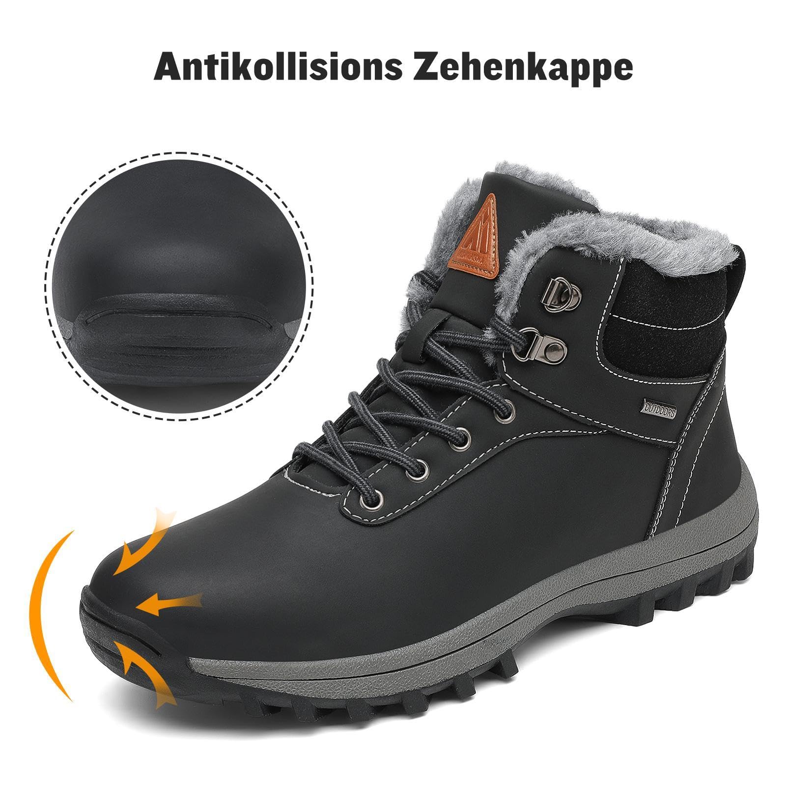 Mishansha Scarpe Uomo Donna Invernali Impermeabili Antiscivolo Stivaletti Invernali con Pelo, Gr.36-48