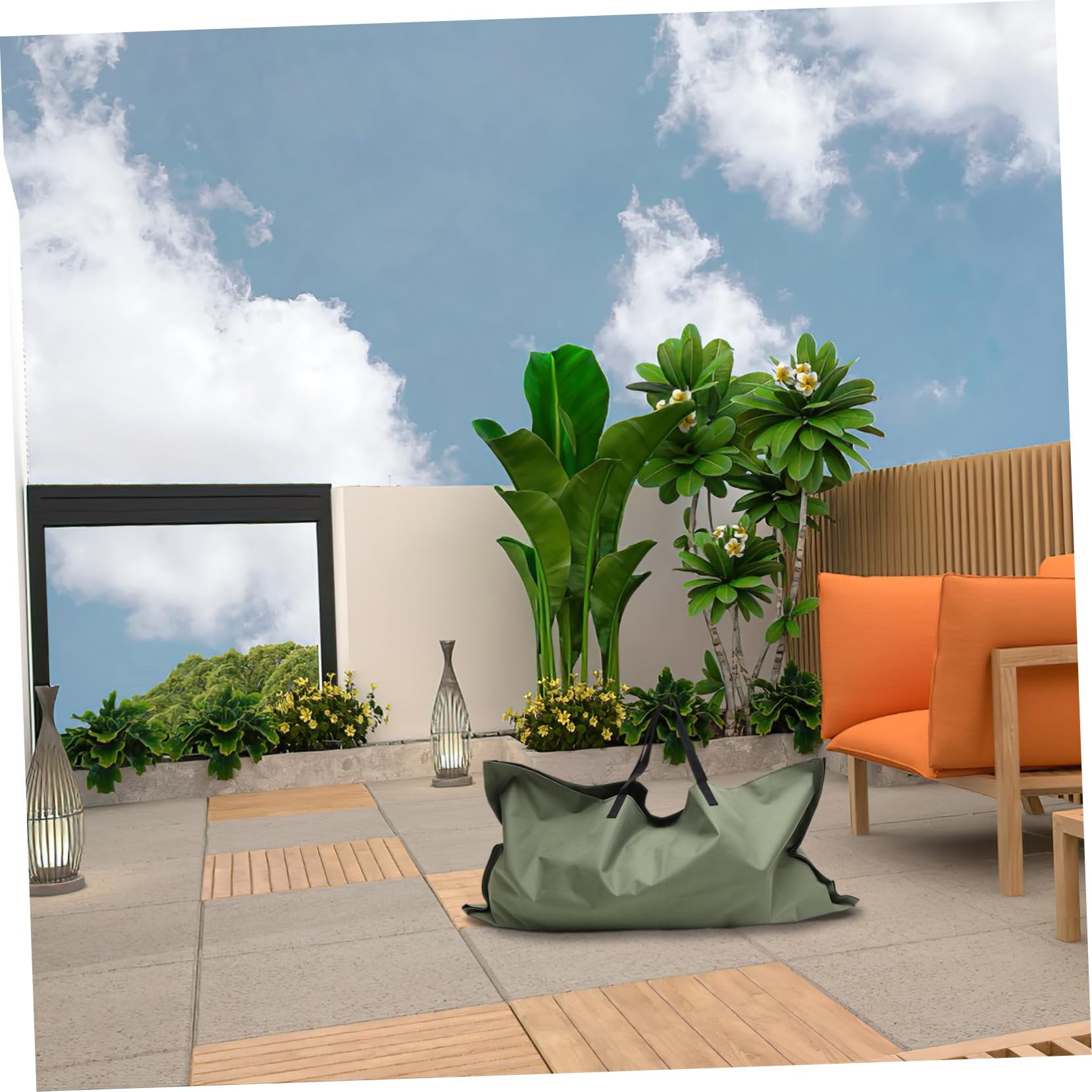 Wasserdichter Gartensäcke Oxford Robuster Laubsack für Grünabfall Strapazierfähiger Gartensack zur Aufbewahrung von Laub und Vielseitig für Garten Balkon und Gemeinschaftsflächen