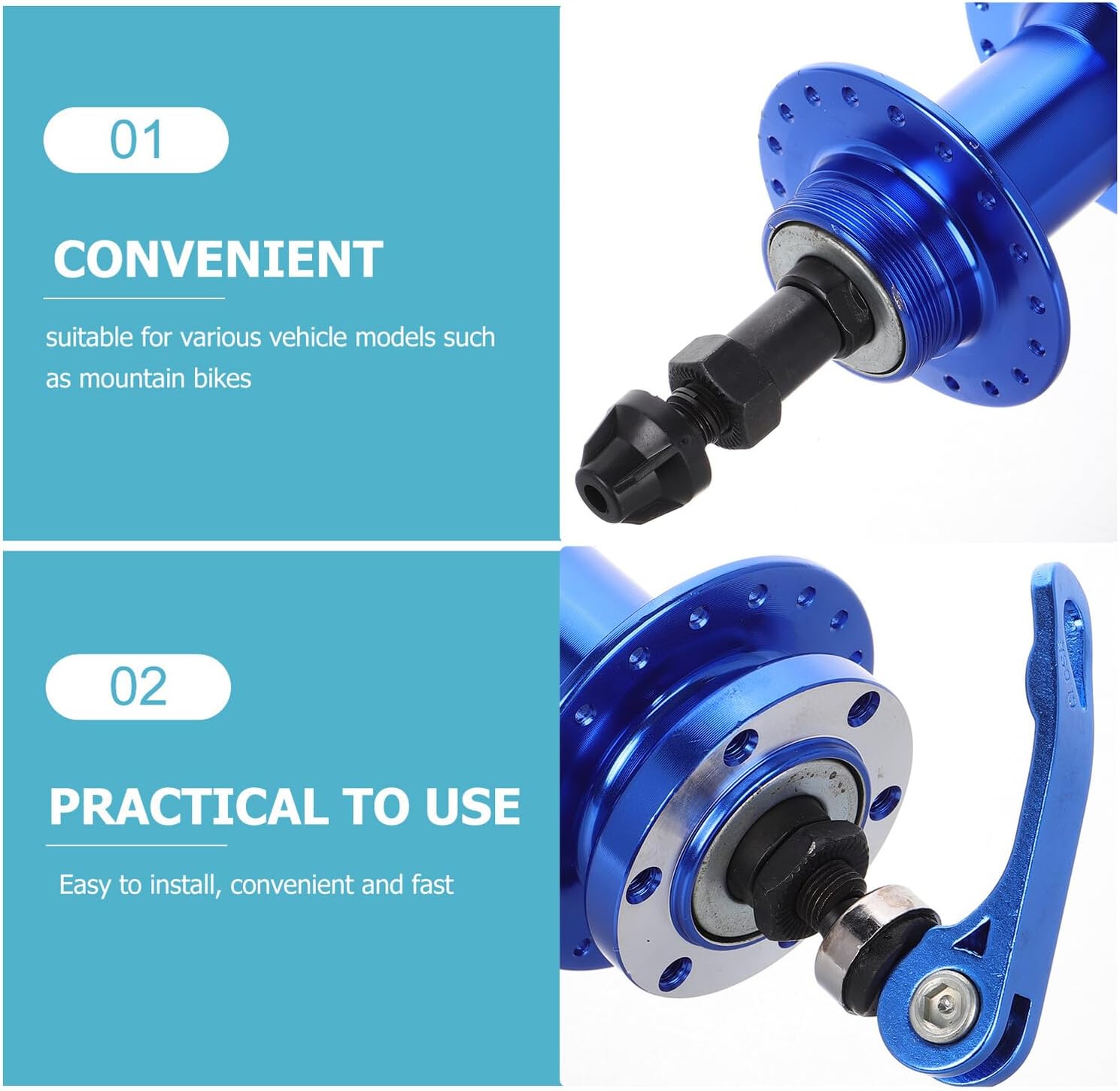 Mountain Bicycle Hub 36-Hole Quick Release Wheel Hub Axle Alloy Front and Rear Brake Replacement for Cycling Accessories