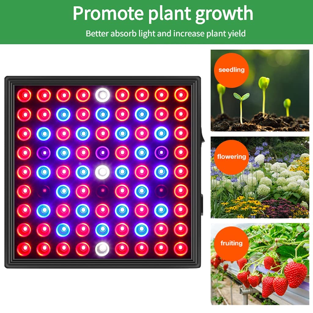 50W LED Crece La Luz,Cobertura de 3x3 Pies Luces de Cultivo de Espectro Completo,para Plantas Hidropónicas de Interior,Lámparas de Cultivo de Invernadero