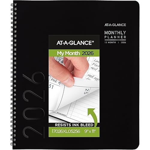 AT-A-GLANCE 2026 Planner, Monthly, 9" x 11", Large, Contemporary Lite, Black (7026XL0526)