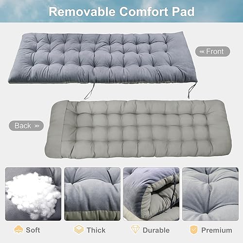 Miniatura 8 de ABORON - Silla de gravedad cero, prémium, reclinable, plegable, ajustable y resistente, con bandeja, reposacabezas, cojín removible, para descansar