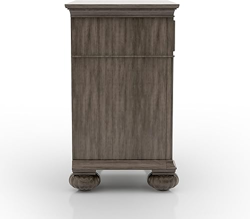 Miniatura 8 de Furniture of America Malierd - Juego de 3 piezas de madera tradicional, cama tamaño queen y mesita de noche de 3 cajones para dormitorio, gris