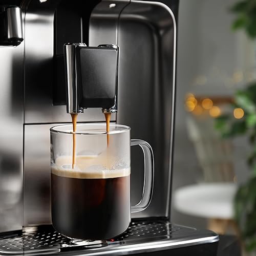 Miniatura 2 de DRASTAR Tazas de café de vidrio, tazas de café transparentes de 20 onzas con tapa de madera de acacia, tazas de café grandes, tazas de té con asas,