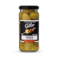 Vista 9 de Collins Aceitunas rellenas de pimiento - Aceitunas de cóctel gourmet - Aceitunas de reina españolas con pimienta de pimiento, cóctel de Martini