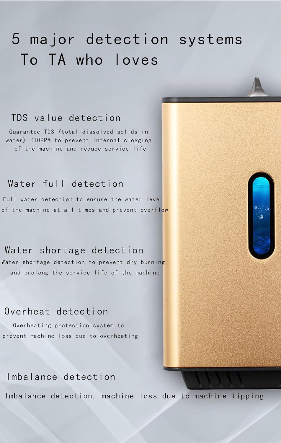 Generador, 99.99% máquina de alta pureza, ionizador de electrólisis de agua para dos usuarios, produce hidrógeno de 225 ml/min para inhalación