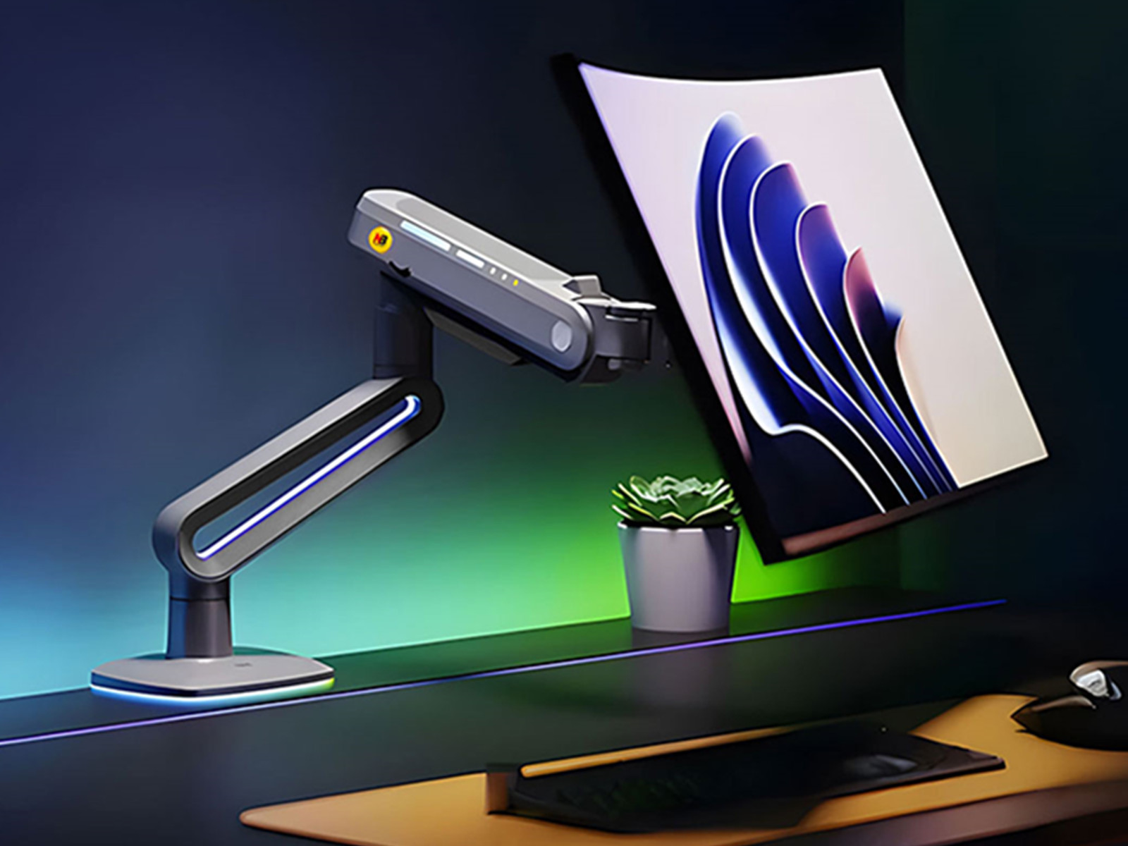 Amazon.co.jp: NB ERGONOMIC【RGBライト付き】大型モニターアーム 大