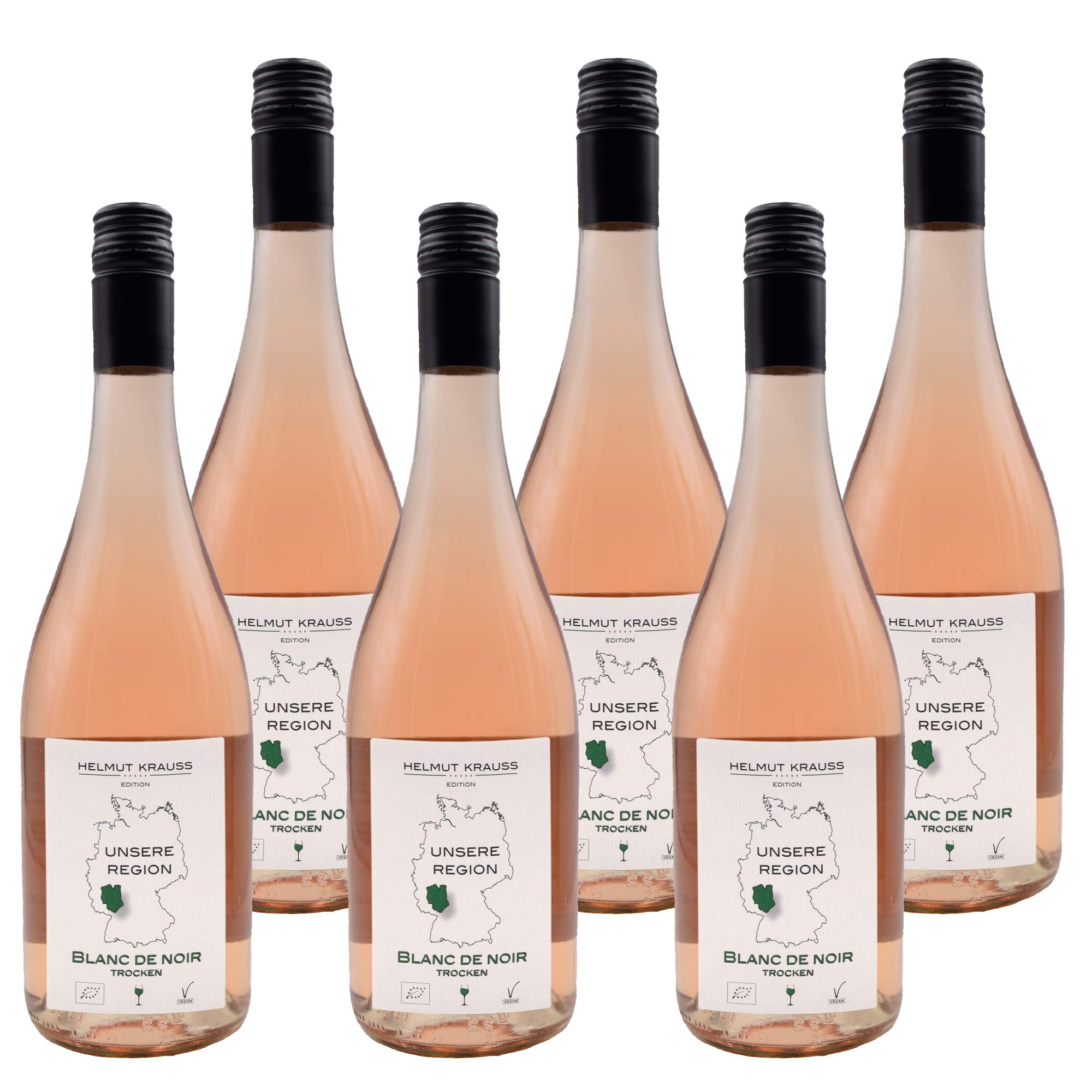 Weingut Krauss Zellertal – Blanc de Noir, 6x 0,75l I Bio Spätburgunder trocken 12,0% (2023er) I Spät-Burgunder I Rosé, vegan I Bioland-Siegel I DE-ÖKO-022